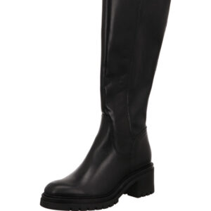 Tamaris Damen Stiefel hoch schwarz mit schwarzer Sohle