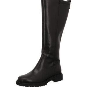 Tamaris Damen Stiefel hoch schwarz mit schwarzer Sohle