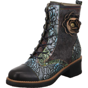laura vita damen stiefelette schnürer blau