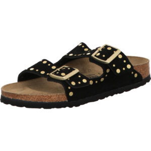 Birkenstock Arizona zwei Dornschnallen schwarz mit Nieten leder