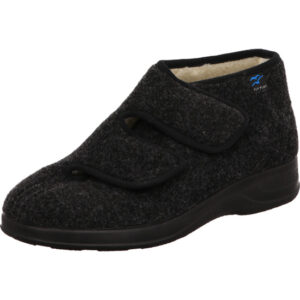 Fly Flot Herren Hausschuh geschlossen und gefüttert mit Klett und schwarzer Sohle