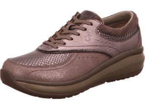 Joya Damen Aktivschuh mit Abrollsohle Schnürer altrosa glanz mit brauner Sohle