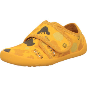 affenzahn unisex hausschuhe tiger gelb aus bio baumwolle klettverschluss