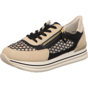 Remonte Sneaker Damen beige schwarz kombi mit heller Sohle