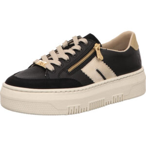 Rieker Damenschuh schwarz kombi mit weißer Sohle