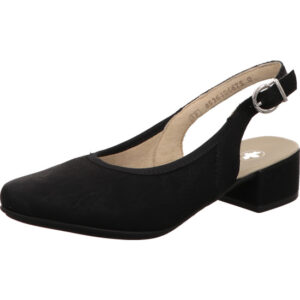Rieker Damen Slings schwarz mit schwarzer Sohle
