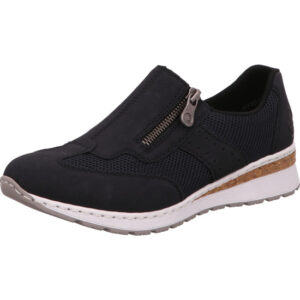 Rieker Damen halbschuh mit reißverschluß in blau mit heller Sohle