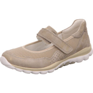 Gabor comfort Sneaker Ballerina mit Schnalle beige mit weißer Sohle