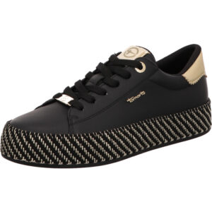 Tamaris Sneaker Damen schwarz gold kombi mit schwarzer Sohle