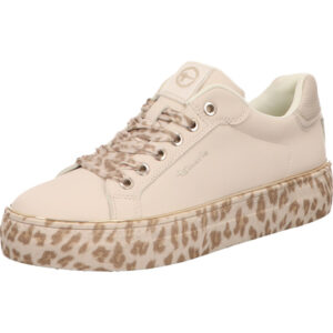 Tamaris Sneaker Damen beige mit Leoprint Sohle