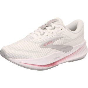 Brooks Revel Max White Harbor Mist Metal Damen Laufschuhe weiß pink farbene Sohle