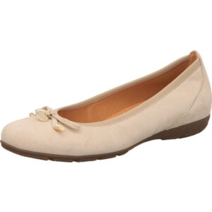 Gabor Damen Ballerina beige mit brauner Sohle