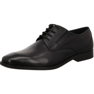 Bugatti Herren Business Schnürschuh schwarz mit schwarzer Sohle