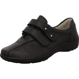 Waldläufer Halbschuh Damen mit Klettverschluss schwarz