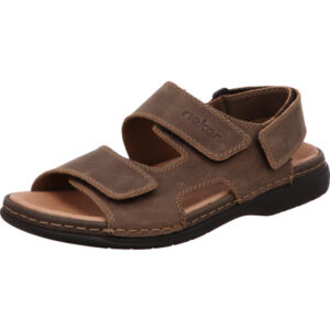 Rieker herren Sandale mit zwei Klett braun mit hellem Fußbett