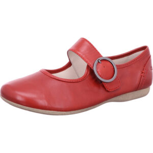 Josef Seibel Damen Pumps rot mit Riemen und silber Schnalle und grauer Sohle