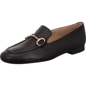 Paul Green Damen Mokassin schwarz mit goldener Schnalle vorne