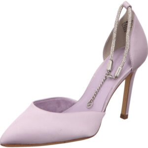 Tamaris Damen Pumps lila mit silber Riemen und lila Absatz