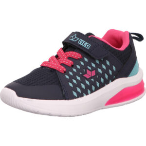 Lico Kinder Halbschuh Mädchen dunkelgrau mit blau und pink mit Klett