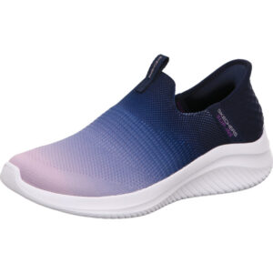 Skechers ultra flex Damenslipper mit slip in blau schattiert und heller Sohle