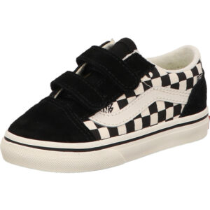 vans kinder sneaker old skool v geo check in schwarz klettverschluss