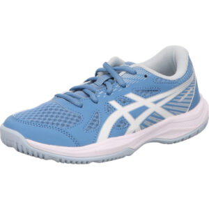 asics hallensportschuhe kinder upcourt 6 gs blau kombi schnürer