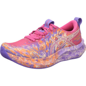 asics noosa tri 16 damen laufschuhe pink orange lila gesprengelt kombi