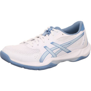 asics herren hallenschuhe gel rocket 12 weiss hellblaukombi schnürer