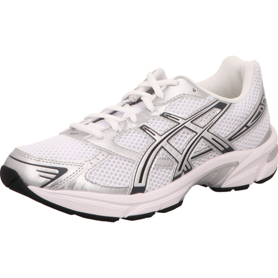 asics unisex laufschuhe gel 1130 weiss silber mit weißer Sohle kombi schnürer
