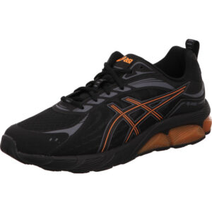 asics herren laufschuhe GEL-QUANTUM 180 VIII schwarz mit oraangefarbener Gel-Sohle
