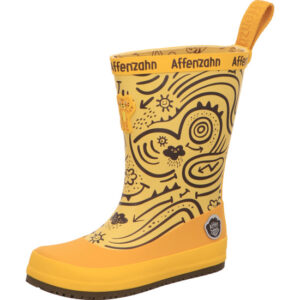 affenzahn unisex kinderregenschuhe vegan plashy tiger gelb mit baumwolle gefüttert