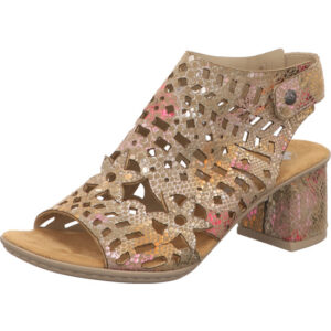Rieker Damen Sandalette rose mit brauner Sohle