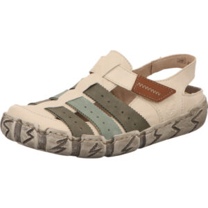 Rieker Damen Pantolette creme kombi mit dunkler Sohle