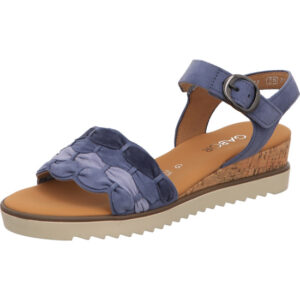 Gabor Comfort Damen Sandalette hellblau mit Korksohle