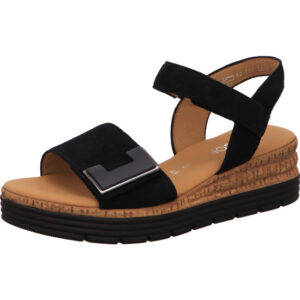 Gabor Comfort Damen Sandalette dunkelblau mit Schnalle und dunkler Sohle