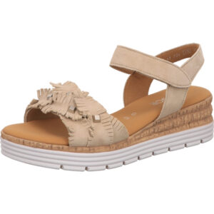 Gabor Comfort Damen Sandalette natur mit weißer Sohle