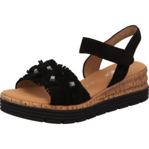 Gabor Comfort Damen Sandalette schwarz mit schwarzer Sohle