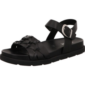 Gabor Damen Sandalette schwarz mit Schnalle und schwarzer Sohle