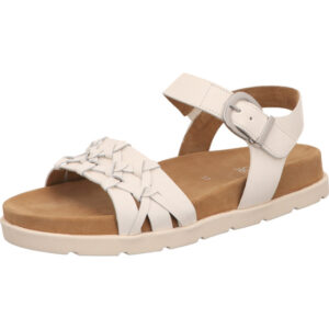 Gabor Damen Sandalette weiß mit brauner Sohle