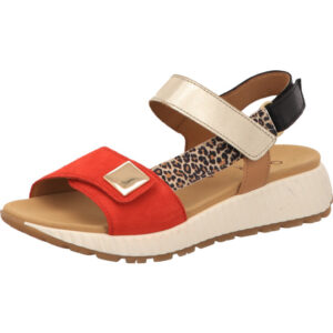 Gabor Damen Sandalette rot blau kombi mit weißer Sohle