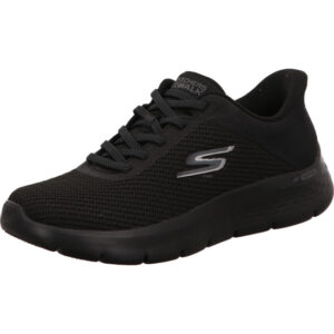 skechers damen sneaker schwarz bungee schnürung go walk carla