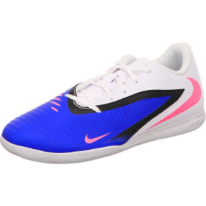 nike phantom 6 low hallenfussballschuhe blau weiß orange kombination indoorsohle