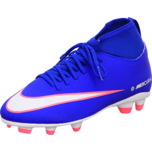 nike jr superfly 10 club kinderfussballschuhe blau weiß orange kombination mit stollen