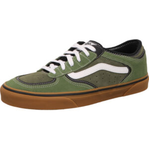 vans rowley classic herren sneaker grün mit weißen Streifen und gum sohle