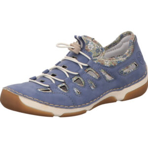 Rieker Damen Halbschuh blau kombi mit heller Sohle