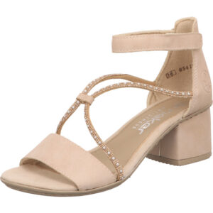 Rieker Damen Sandalette rose kupfer mit Absatz