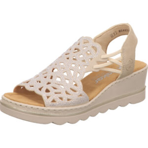 Rieker Damen Sandalette natur mit heller Sohle