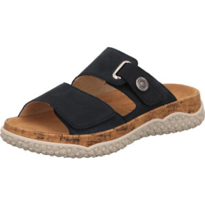 Rieker Damen Pantolette blau mit heller Sohle