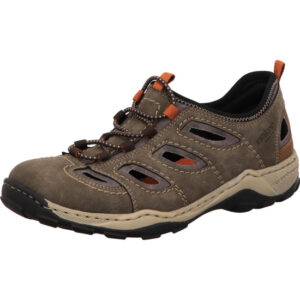 Rieker Herrenschuh Slipper braun kombi mit dunkler Sohle