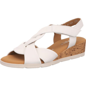 Gabor Comfort Damen Sandaletten weiß mit Korksohle